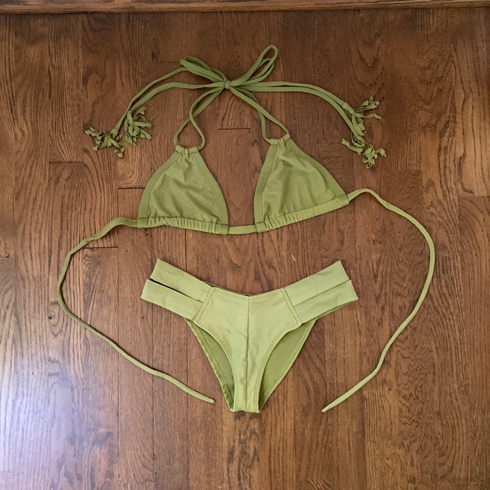 Montce olive green Euro bikini set